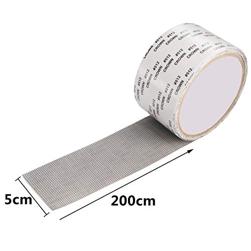 2 cintas adhesivas de fibra de vidrio para mosquiteras, 5 x 200 cm, color gris