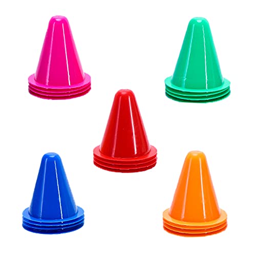 20 Pzs Conos Slalom Patinaje, Conos Trafico Entrenamiento, Conos Entrenamiento de Colores, Conos de Obstáculo para Niños, Conos Entrenamiento para Fútbol, Baloncesto y Patinaje Sobre Ruedas(5 Colores)