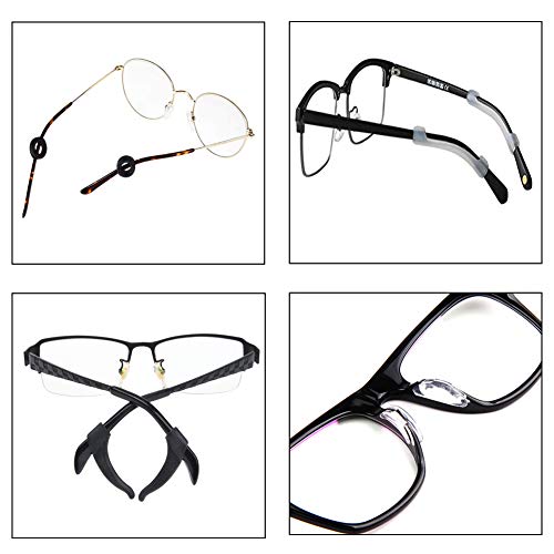 24 pares de retenedores de gafas, multicolor, antideslizantes de silicona, para gafas, orejas, gafas, lentes, patillas de gafas, almohadillas de silicona para la nariz