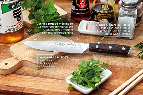 3 Claveles Cuchillo de cocina profesional Kimura cuchillo cocina muy ligero menaje de cocina muy resistente de 13 cm-5" de hoja