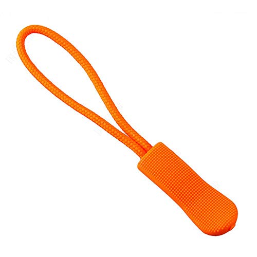 30Pcs Color Cord Zipper Pulls Ropa deportiva/Mochila Accesorios de costura Zip Ziple Pull Extra DIY Zipper Slider Cursore Lariat Rope Strap, Orange Zipper Pulls, 6.6CM