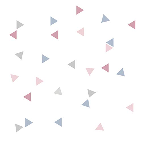 50 Triángulos nórdicos combinación rosa palo - Vinilos bebé