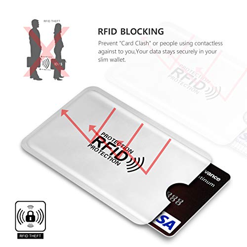 6 Pack PAMIYO Protector de Tarjetas de Credito RFDI, Protección 100% de NFC Bloqueo Blocker Card para Tarjeta de Crédito, Débito y Tarjeta de Identificación - Aluminio[6 Protectores Tarjeta Credito]