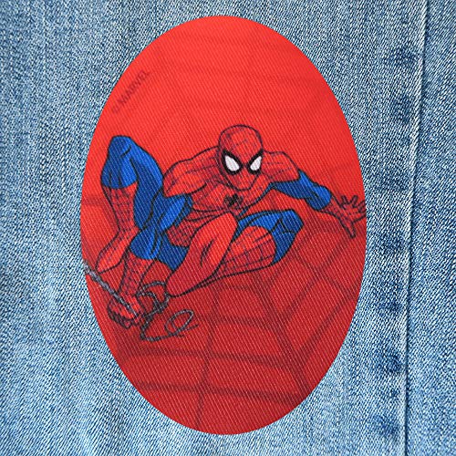 8 Parches termoadhesivos para la ropa. Apliques serigrafiados para planchar sobre camisetas, bata escolar, jeans, chaquetas. Diseño dibujos animados niños. (Spiderman)