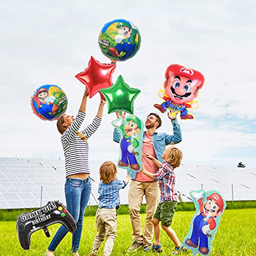 9 Piezas Globo de Super Mario HANEL-Super Mario Decoraciones de Cumpleaños Aluminio Globo Suministros de Fiesta para Navidad decoración de cumpleaños Artículos para Fiestas