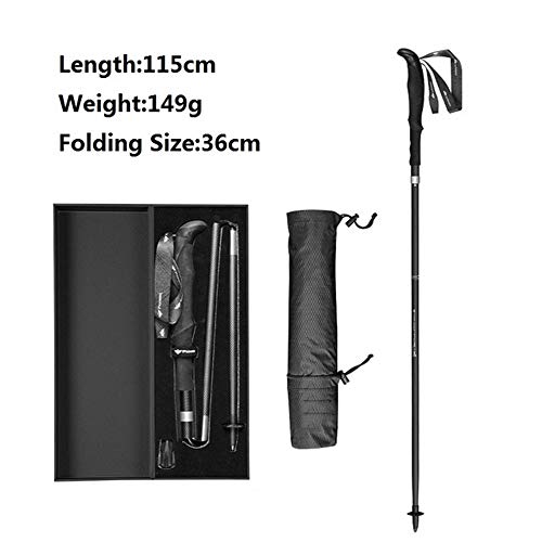 99% Carbon Fiber Trekking Poles- 1pc Lightweight Collapsible Adjustable Telescopic Hiking Poles/Walking Sticks - Professional Durable Walking Poles for Backpacking Camping/for Men, Women