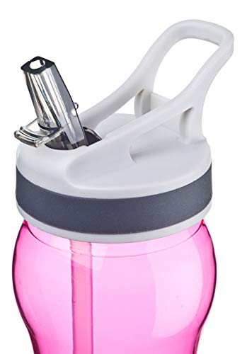 AceCamp TRITAN Botella de Agua | Botella de Agua a Prueba de Fugas sin BPA | Botella Deportiva Pajita I 550 ml I Pink I 15534