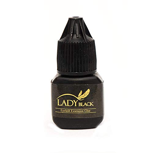 Adhesivo Pestañas para Extensiones de Pestañas - Profesional - Ultra Fuerte Halt- Largo Durabilidad - Diversos Variedades - Negro - 5ml (Lady Black)