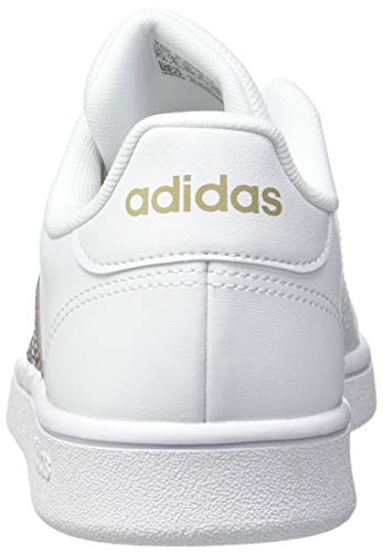 adidas Grand Court Base, Sneaker Mujer, Footwear White/Platin Metallic/Footwear White, 40 2/3 EU