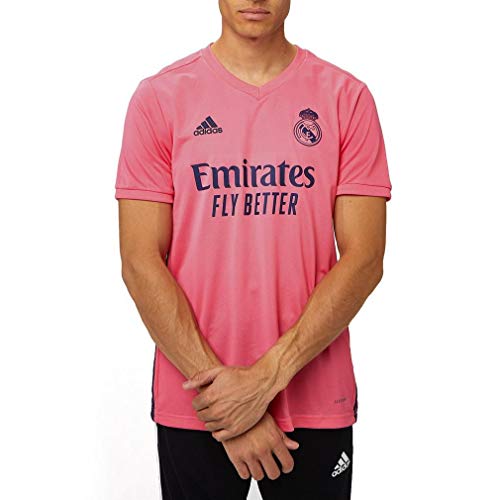 Adidas Real Madrid Temporada 2020/21 Camiseta Segunda Equipación Oficial, Unisex, Rosa, XS