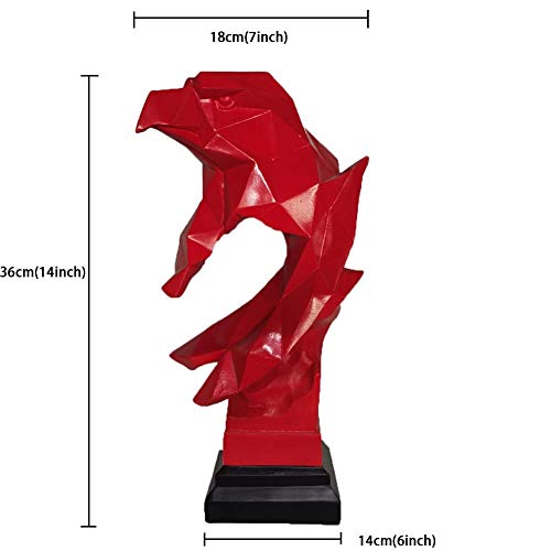 Águila Calva y Busto, Figuras geométricas Modernas de Animales de halcón, Vida Silvestre Acentos para el hogar Regalos Abstractos Verde 14x18x36cm (6x7x14inch)
