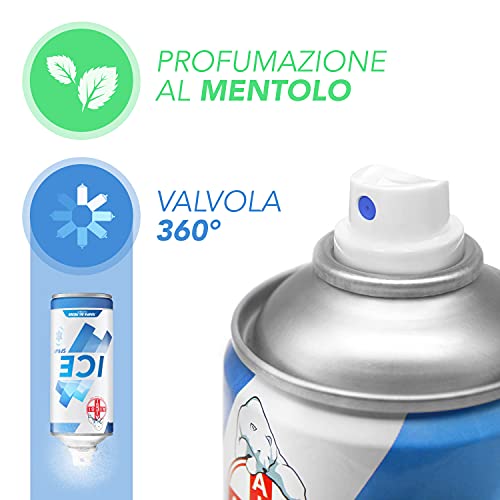 AIESI® Hielo Spray instantáneo con MENTOL lata de 400 ml ICE SPRAY, Made in Italy