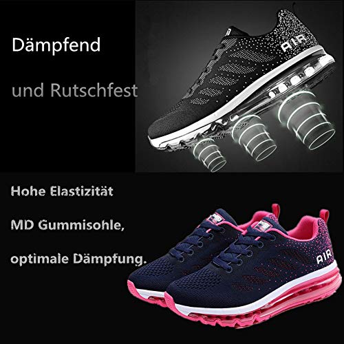 Air Zapatillas de Running para Hombre Mujer Zapatos para Correr y Asfalto Aire Libre y Deportes Calzado Unisexo Blue Plum 38