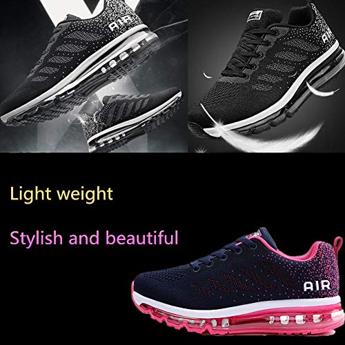 Air Zapatillas de Running para Hombre Mujer Zapatos para Correr y Asfalto Aire Libre y Deportes Calzado Unisexo Blue Plum 42