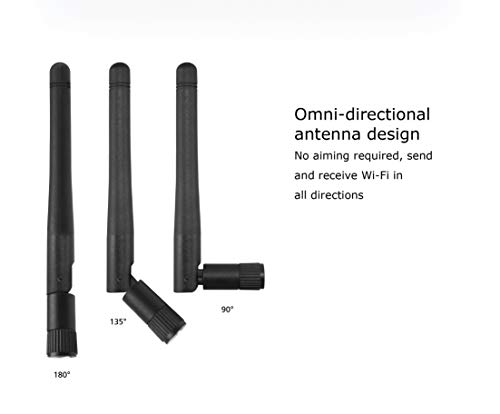 Akasa Antena Wi-Fi Omni-Directional Tri-Band | RP-SMA Macho | 2 Piezas | 2dBi | A-ATN01-BK | Cumple con la frecuencia IEEE 802.11a/b/g/AC/ad