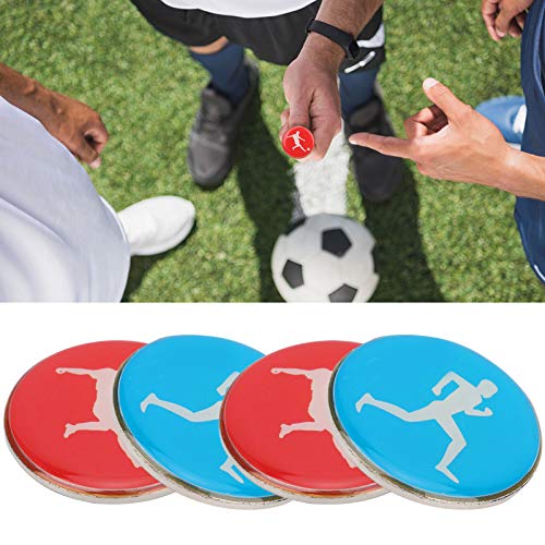 Alomejor Fútbol Fútbol Árbitro Flip Coin 4pcs Deportes de Dos Caras Patrón de fútbol Pick Edge Árbitro Lanzamiento Lateral Coin
