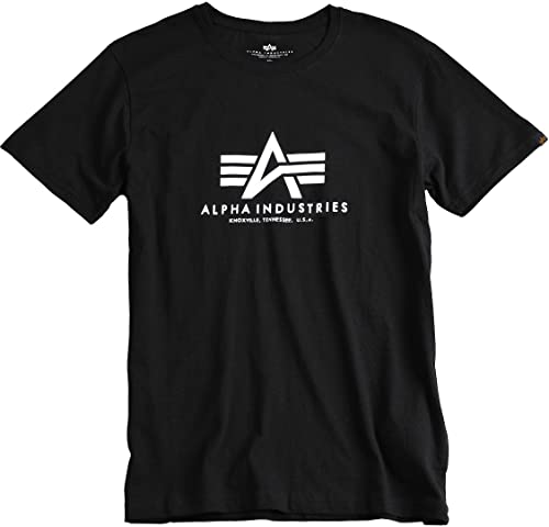 ALPHA INDUSTRIES Basic T-Shirt Camiseta, Negro (Black), X-Large para Hombre