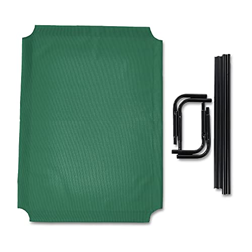 Amazon Basics - Cama elevada transpirable para mascotas, grande (130 x 80 x 19 cm), verde