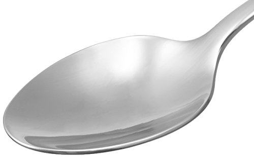 Amazon Basics - Cucharas de sopa de acero inoxidable, con punta redonda, juego de 12