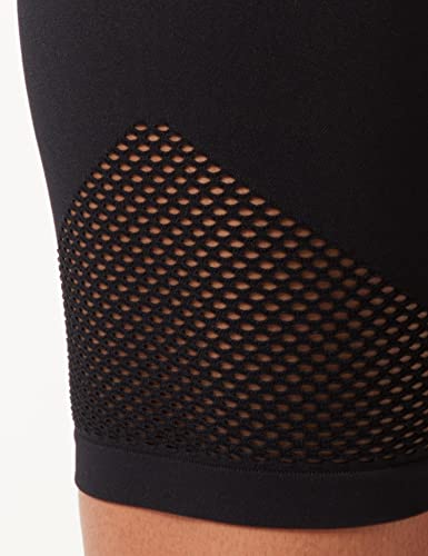 Amazon Brand- AURIQUE Pantalones cortos deportivos sin costuras para mujer, Negro (Black), 40, Label:M