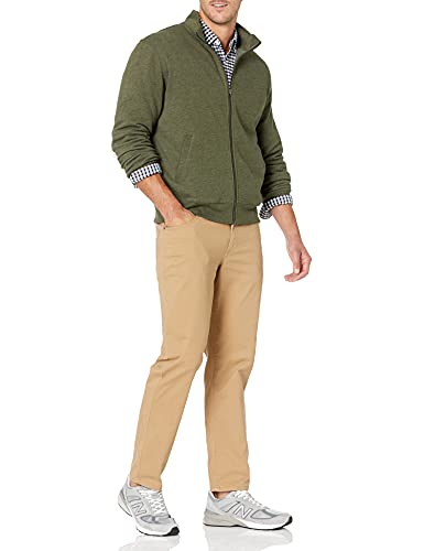 Amazon Essentials Full-Zip Fleece Mock Neck Sweatshirt Fashion-Sweatshirts, Brezo Verde Oliva, US S (EU S)