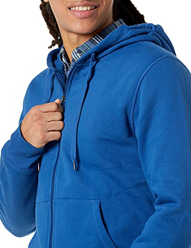 Amazon Essentials Full-Zip Hooded Fleece Sweatshirt sudadera, Azul (blue heather), Medium