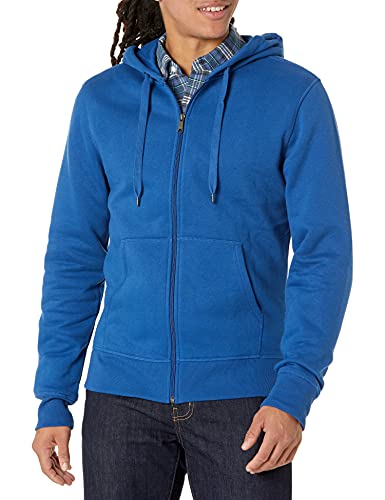 Amazon Essentials Full-Zip Hooded Fleece Sweatshirt sudadera, Azul (blue heather), Medium