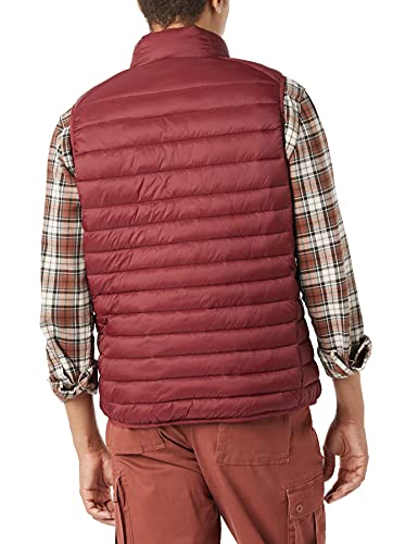 Amazon Essentials Lightweight Water-Resistant Packable Puffer Vest Chaleco de plumón, Rojo Oscuro, M