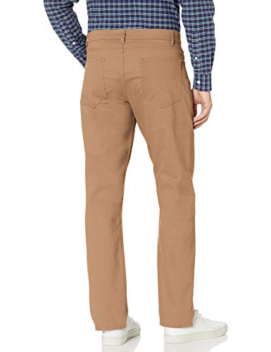 Amazon Essentials Relaxed-Fit 5-Pocket Stretch Twill Pant Casual-Pants, Dark Khaki, 34W x 29L