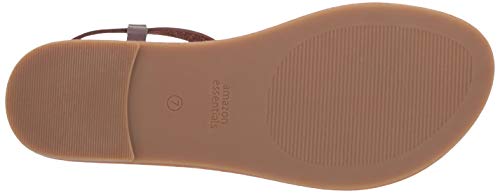 Amazon Essentials – Sandalia de dedo informal con correa de tobillo para mujer , Marrón (brown), EU 38.5