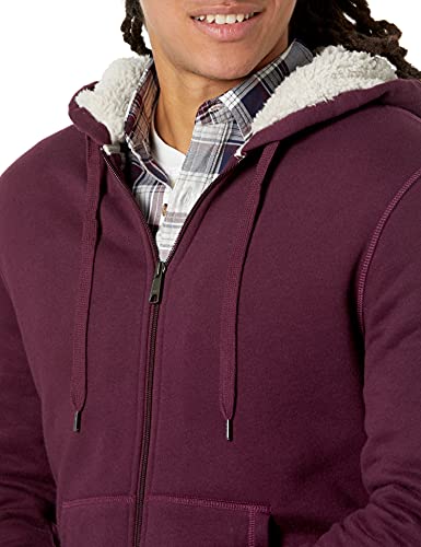 Amazon Essentials Sherpa Lined Full-Zip Hooded Fleece Sweatshirt Novelty-Hoodies, Burgundy, US (EU XL-XXL)