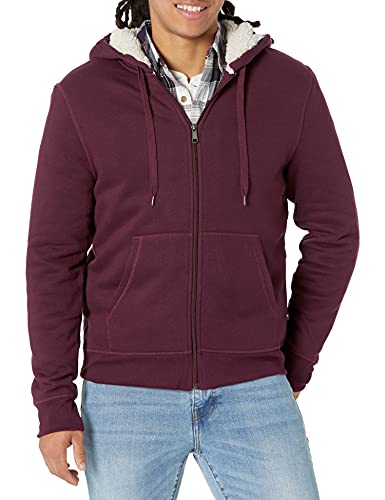 Amazon Essentials Sherpa Lined Full-Zip Hooded Fleece Sweatshirt Novelty-Hoodies, Burgundy, US (EU XL-XXL)