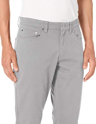 Amazon Essentials Slim-Fit 5-Pocket Stretch Twill Pant pants, Gris claro, 32W x 33L