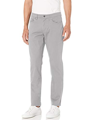 Amazon Essentials Slim-Fit 5-Pocket Stretch Twill Pant pants, Gris claro, 32W x 33L