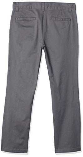 Amazon Essentials Straight Leg Flat Front Uniform Chino Pant Pants, Gris, 8(S) US