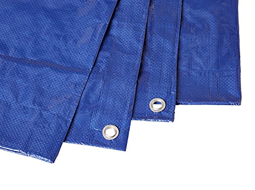 AmazonCommercial - Lona impermeable de poliéster multiusos, 3,6 x 4,8 m, 0,127 mm de espesor, azul, pack de 2 unidades