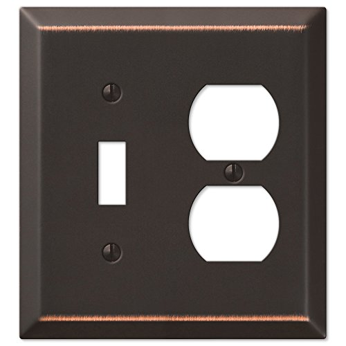 Amerelle 163TDDB Traditional Steel Wallplate with 1 Toggle/1 Duplex Outlet, Aged Bronze by Amerelle