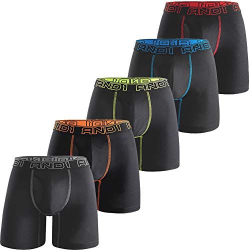 AND1 Bóxer Hombre Pack de 5 Algodon Calzoncillos Multicolor Ropa Interior Basic Underwear Deporte (5 Pack,M)