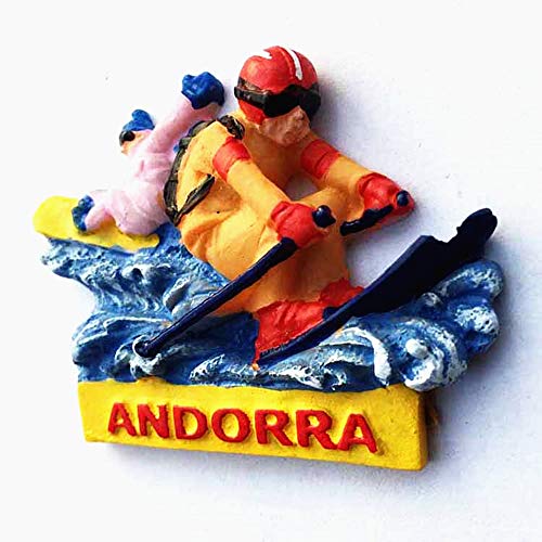 Andorra Ski Resort 3d recuerdo de viaje, imán para nevera hogar y cocina, decoración de poliresina