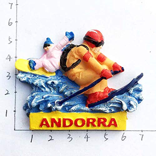 Andorra Ski Resort 3d recuerdo de viaje, imán para nevera hogar y cocina, decoración de poliresina