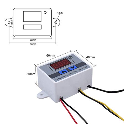 ARCELI Módulo Controlador de Temperatura LED Digital, Interruptor de termostato XH-W3001 con sonda Impermeable, termostato de enfriamiento de calefacción programable (12V 10A 120W)
