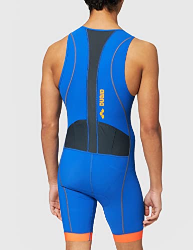 ARENA Herren Triathlon Anzug ST 2.0 mit Frontreißverschluss Traje de triatlón, Hombre, Azul y Naranja, Small