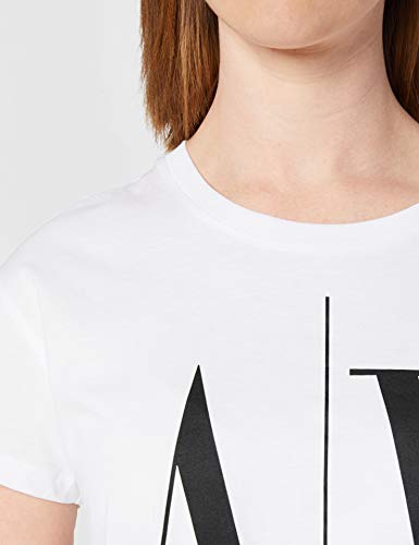 Armani Exchange Icon Project T Camiseta, Blanco (White W/Black Print 5100), X-Small para Mujer