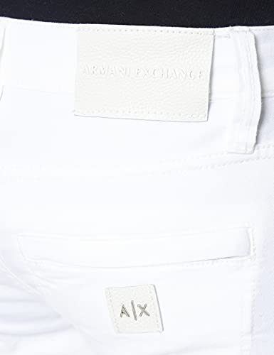 Armani Exchange Skinny Colored Biker Jeans, Blanco, 29 para Hombre