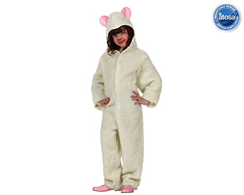 Atosa disfraz oveja niña infantil navideño 5 a 6 años
