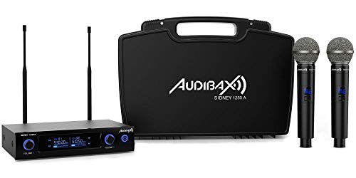 Audibax Sidney 1250 A Micrófono Doble Mano Profesional UHF Frecuencia A + Maleta