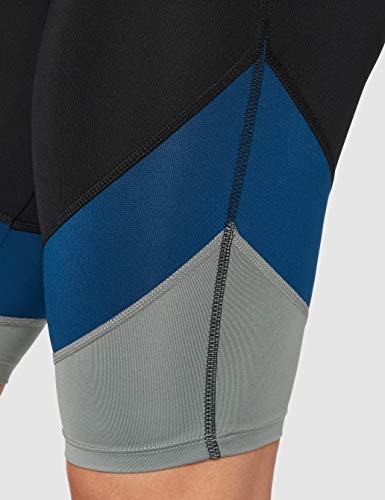 AURIQUE Bal1254 Pantalones Cortos de Ciclismo, Negro/Azul Zafiro/Color Carbón Efecto Lavado, 36