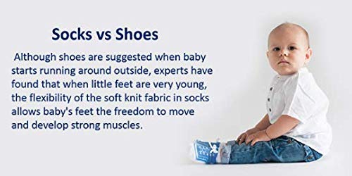 Baby Emporio 3 pares de calcetines para bebé niño - Suelas antideslizantes - Algodón suave - Con bolsita regalo - Efecto zapatillas - 0-12 meses (SNEAKERS-CAJA)