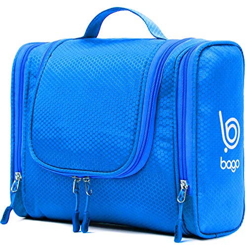 Bago Travel Toiletry Bag for Men Women and Kids Hanging Cosmetic Pouch/Toiletries Organiser for Home/Overnight Make Up Kit (Blue)