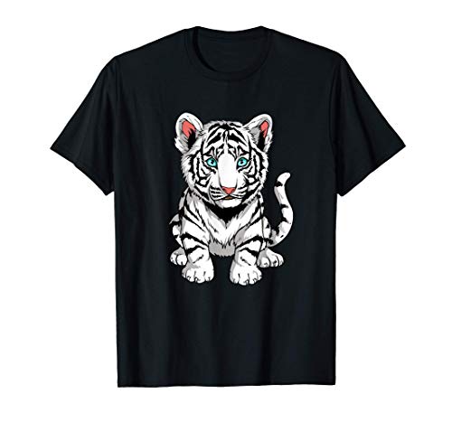 Bebé blanco cachorro de tigre gato grande Camiseta